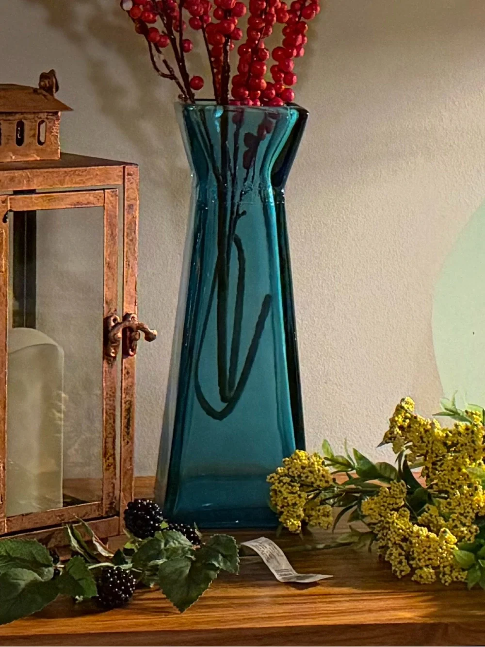 Decorative Blue Glass Vase
